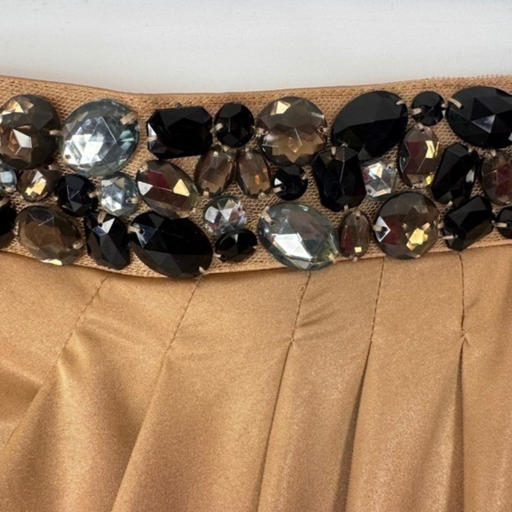 Strapless Top Tan Gold Draped‎ Size L - Picture 3 of 5